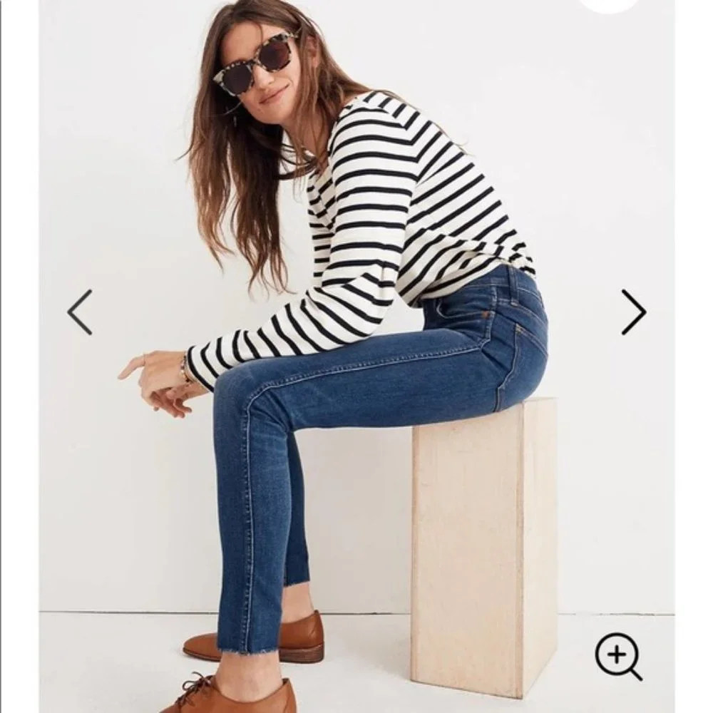 NWT Madewell 9 high rise Rise Skinny Raw hem